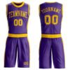 Custom Purple Gold Round Neck Suit Basketball Jersey