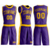 Custom Purple Gold Round Neck Suit Basketball Jersey