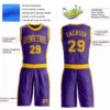 Custom Purple Gold Round Neck Suit Basketball Jersey