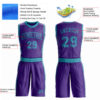 Custom Purple Teal Round Neck Suit Basketball Jersey