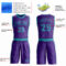 Custom Purple Teal Round Neck Suit Basketball Jersey