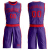 Custom Purple Red Round Neck Suit Basketball Jersey