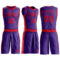 Custom Purple Red Round Neck Suit Basketball Jersey