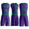 Custom Purple Kelly Green Round Neck Suit Basketball Jersey