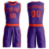 Custom Purple Orange Round Neck Suit Basketball Jersey