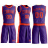Custom Purple Orange Round Neck Suit Basketball Jersey
