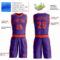 Custom Purple Orange Round Neck Suit Basketball Jersey