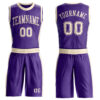 Custom Purple Cream Round Neck Suit Basketball Jersey