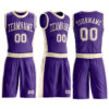 Custom Purple Cream Round Neck Suit Basketball Jersey
