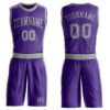 Custom Purple Gray Round Neck Suit Basketball Jersey