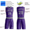 Custom Purple Gray Round Neck Suit Basketball Jersey