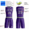 Custom Purple Gray Round Neck Suit Basketball Jersey