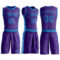 Custom Purple Blue Round Neck Suit Basketball Jersey