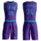 Custom Purple Blue Round Neck Suit Basketball Jersey