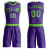 Custom Purple Neon Green Round Neck Suit Basketball Jersey