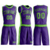 Custom Purple Neon Green Round Neck Suit Basketball Jersey