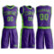 Custom Purple Neon Green Round Neck Suit Basketball Jersey