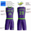 Custom Purple Neon Green Round Neck Suit Basketball Jersey