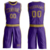 Custom Purple Old Gold Round Neck Suit Basketball Jersey