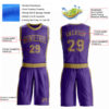 Custom Purple Old Gold Round Neck Suit Basketball Jersey