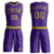 Custom Purple Old Gold Round Neck Suit Basketball Jersey
