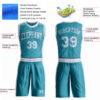Custom Teal White Round Neck Suit Basketball Jersey