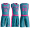Custom Teal Pink Round Neck Suit Basketball Jersey