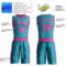 Custom Teal Pink Round Neck Suit Basketball Jersey