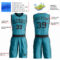 Custom Teal Black Round Neck Suit Basketball Jersey