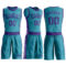 Custom Teal Purple Round Neck Suit Basketball Jersey