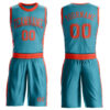 Custom Teal Orange Round Neck Suit Basketball Jersey