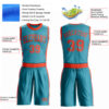 Custom Teal Orange Round Neck Suit Basketball Jersey