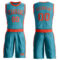 Custom Teal Orange Round Neck Suit Basketball Jersey