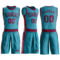 Custom Teal Maroon Round Neck Suit Basketball Jersey