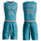 Custom Teal Gray Round Neck Suit Basketball Jersey