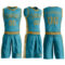 Custom Teal Old Gold Round Neck Suit Basketball Jersey