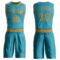 Custom Teal Old Gold Round Neck Suit Basketball Jersey