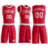 Custom Red White Round Neck Suit Basketball Jersey