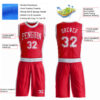 Custom Red White Round Neck Suit Basketball Jersey