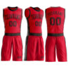 Custom Red Brown Round Neck Suit Basketball Jersey
