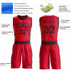 Custom Red Black Round Neck Suit Basketball Jersey