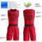 Custom Red Black Round Neck Suit Basketball Jersey