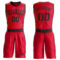 Custom Red Black Round Neck Suit Basketball Jersey