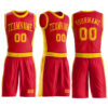 Custom Red Gold Round Neck Suit Basketball Jersey