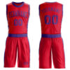 Custom Red Purple Round Neck Suit Basketball Jersey
