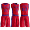 Custom Red Purple Round Neck Suit Basketball Jersey