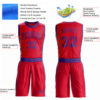 Custom Red Purple Round Neck Suit Basketball Jersey