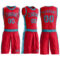 Custom Red Teal Round Neck Suit Basketball Jersey