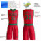 Custom Red Kelly Green Round Neck Suit Basketball Jersey