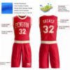 Custom Red Cream Round Neck Suit Basketball Jersey